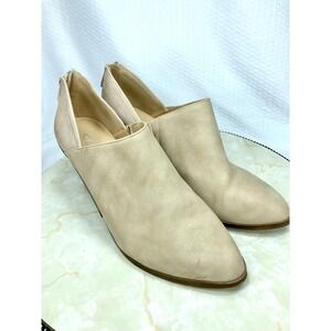 CL by Laundry Snakeskin Textured Wedge Booties Womens 9 Tan Faux Leather Shoes